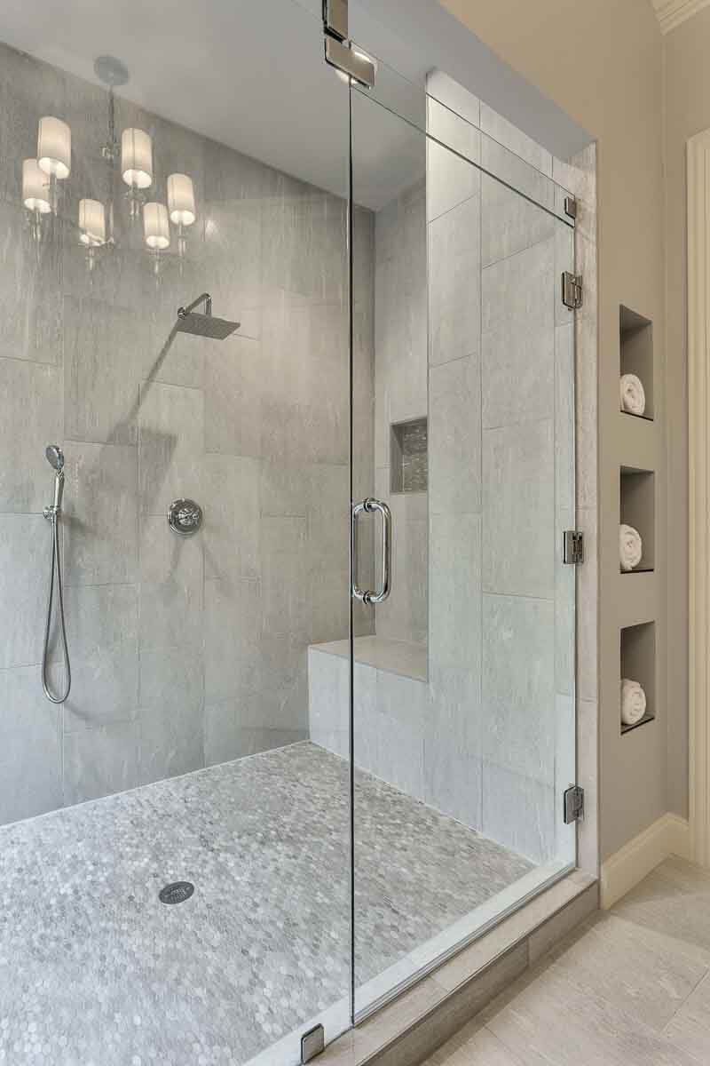  standing  shower  master suite renovation joseph and berry 